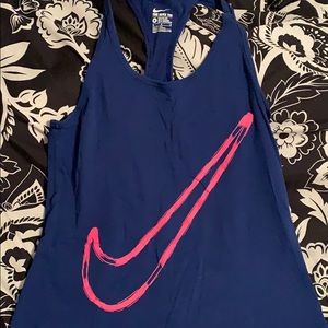 Blue nike workout tank top